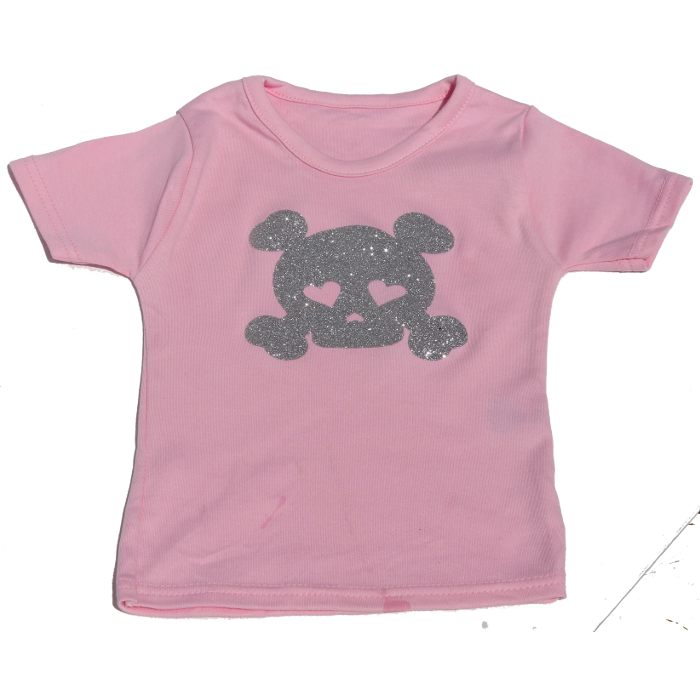 Rock Princess T-Shirt- Glitter skull print